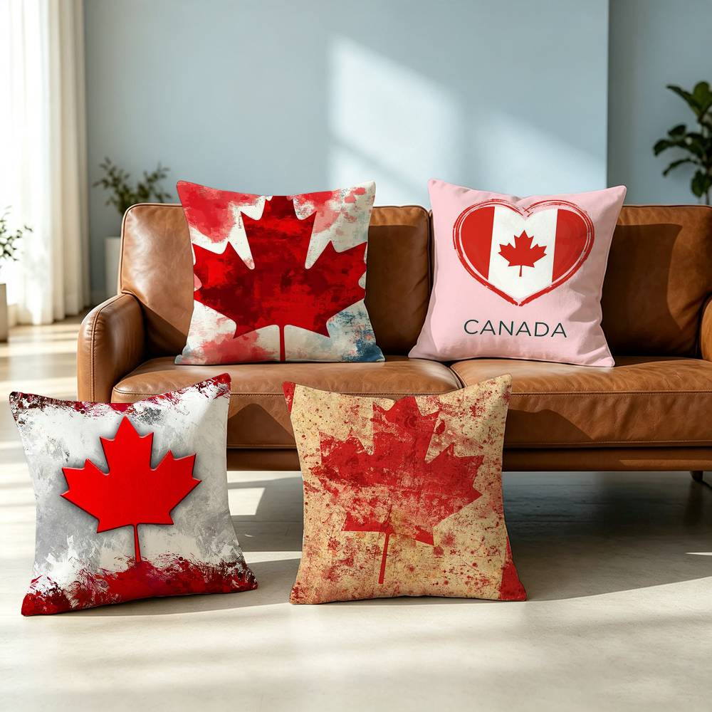 Home Textiles Canada - Kanada Bayrağı A-Estetik-S Yastık Kılıfı Kare