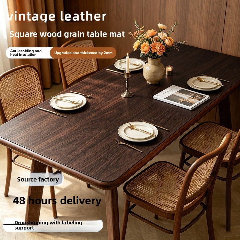 Ahşap Görünümlü Suni Deri Masa - Home Textiles News incelemesi ve fiyatı
