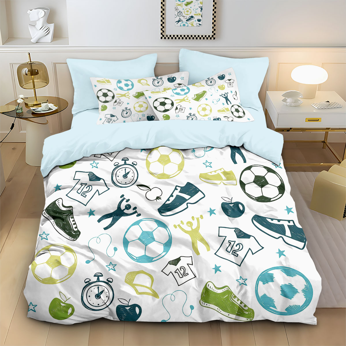 3 adet Futbol Graffiti Baskılı - Home Textiles Bedding incelemesi ve fiyatı