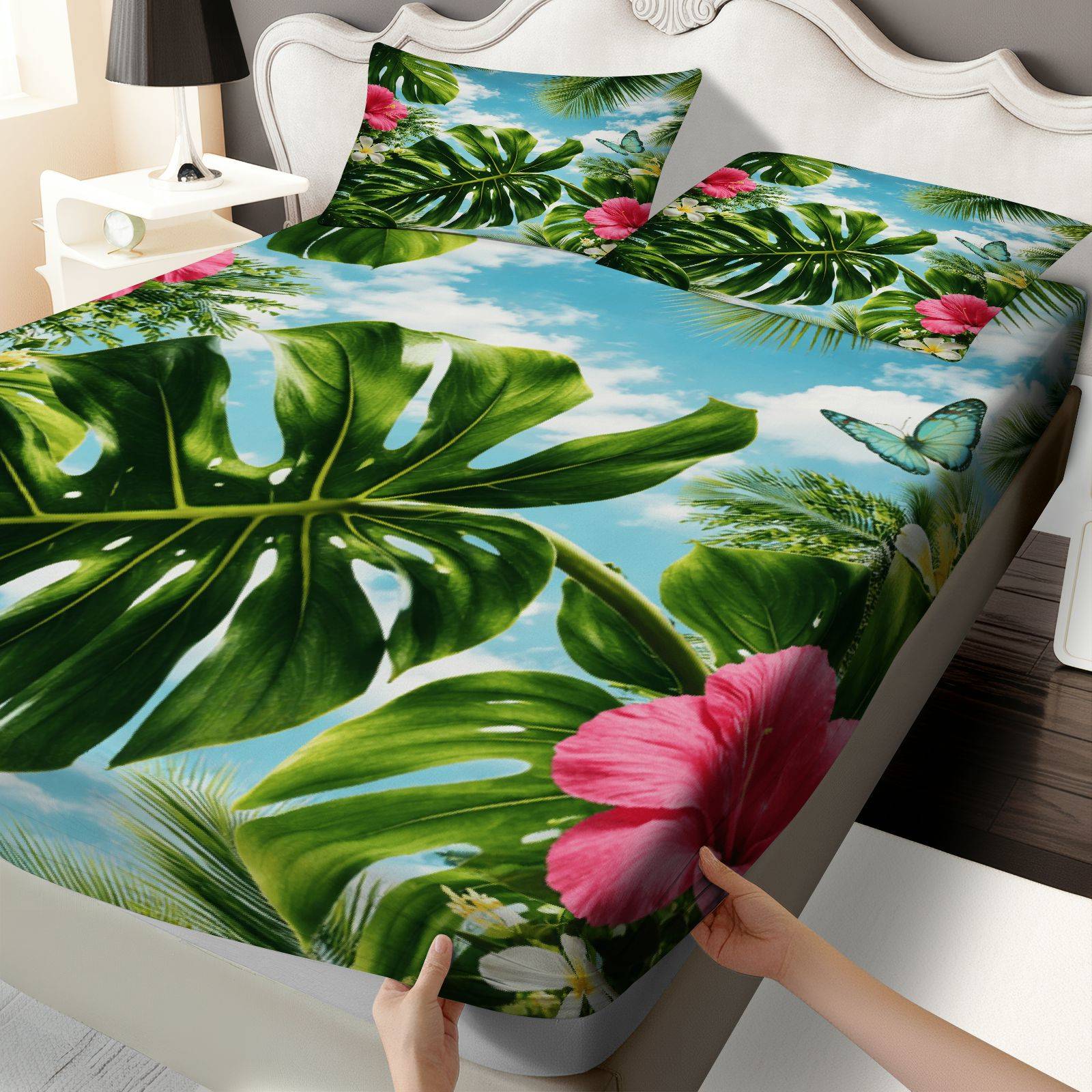 Tropikal Hibiscus Yatak Örtüsü - Fitted Sheet Deep incelemesi ve fiyatı